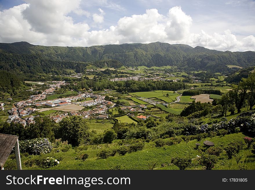 A beautiful landscape from the island of Azores in Portugal. A beautiful landscape from the island of Azores in Portugal