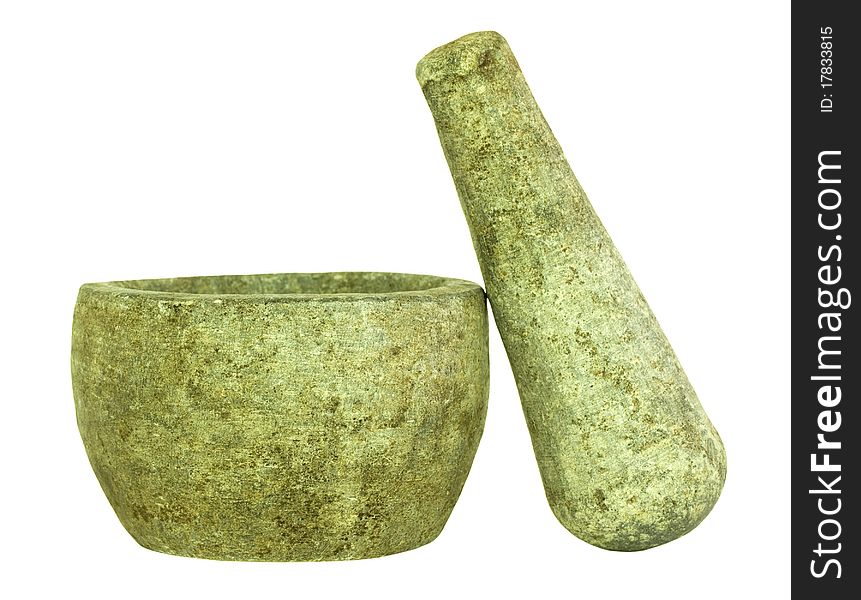 Stone Pestle and Mortar Isolated