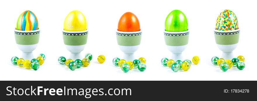 Easter eggs isolated on a white background