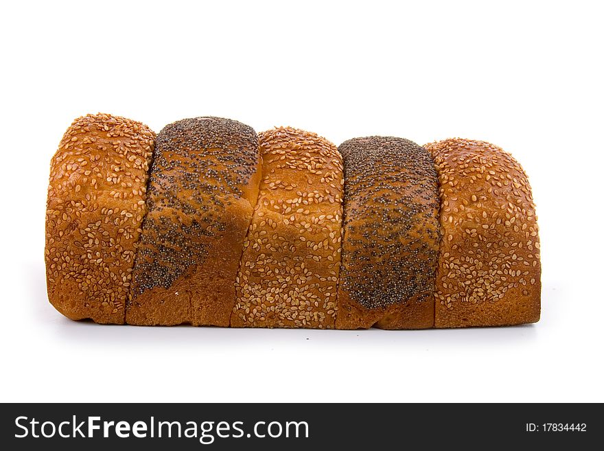 Fresh bread on a white background