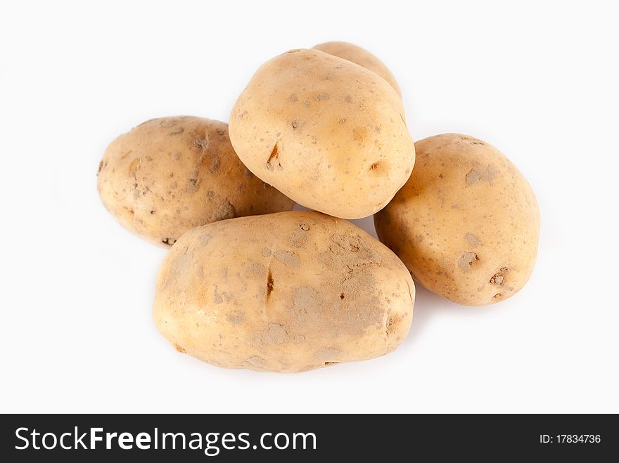 New potatoes isolated on white