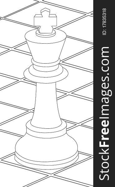 Chess table and king coloring page