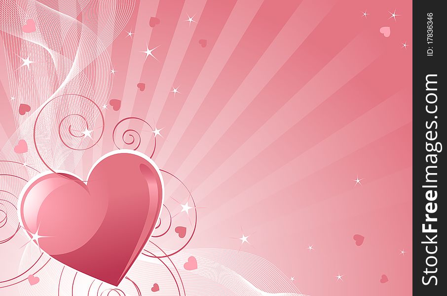 Abstract Valentines Day background with hearts. Place for copy text