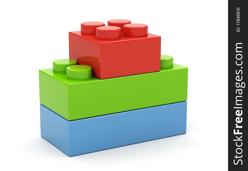 Plastic toy blocks.