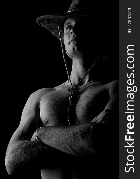 Handsome Muscular Male On Black Background