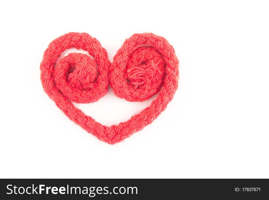 Red Rope Heart Isolated