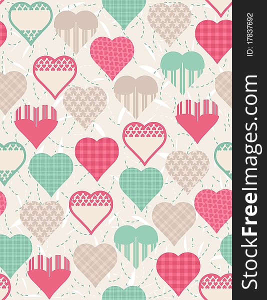 Valentines background with hearts, illustration. Valentines background with hearts, illustration