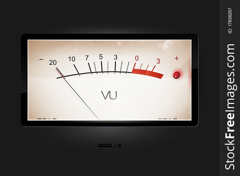 VU old-style modern scale amplifier, icons, EPS10, transparency. Arial text in the curves. VU old-style modern scale amplifier, icons, EPS10, transparency. Arial text in the curves.