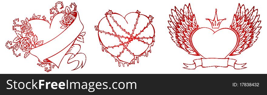 Vector illustration of ser hearts. Vector illustration of ser hearts