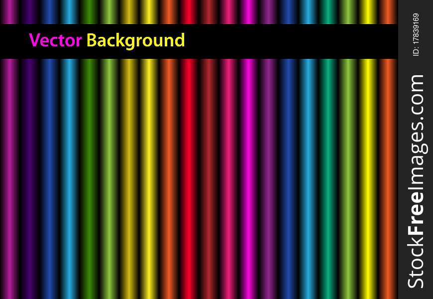 Vector background with multi colored stripes and stars. Vector background with multi colored stripes and stars