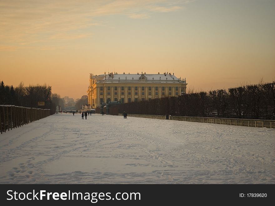 Schoenbrunn palace in winter.Vienna, Austria