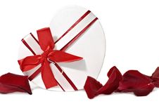 Gift Box In Shape Heart Stock Photos