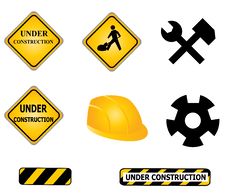 Construction Signs And Tools Stock Photo Construction Signs And Tools Stock Photo