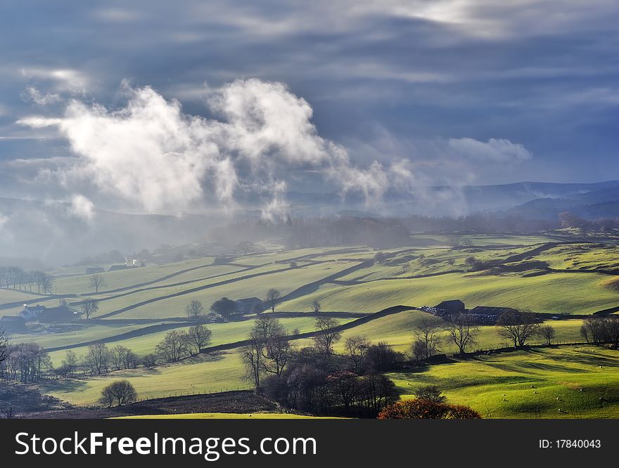 Misty rolling Countryside near Staveley