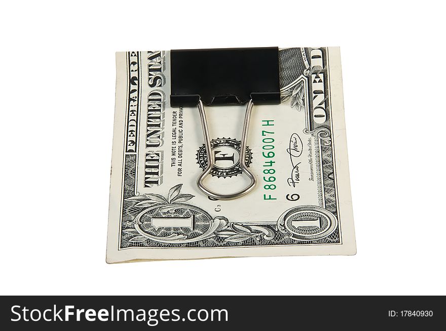 One dollar isolated on white background