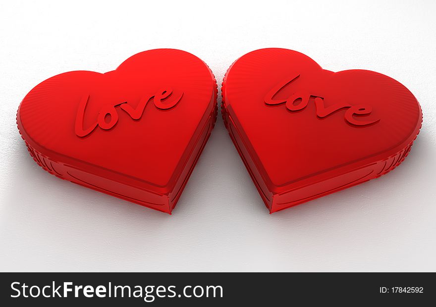 A couple of saint valentine love heart