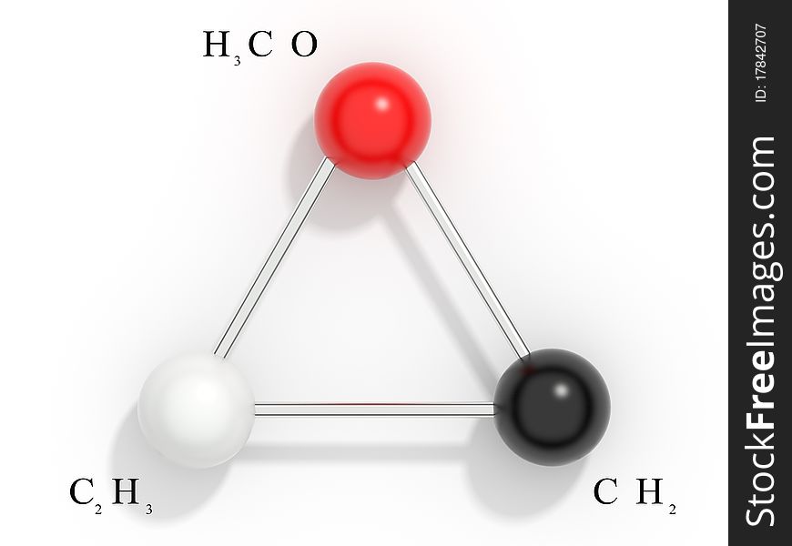 Chemical formula 3D. render, isolated.