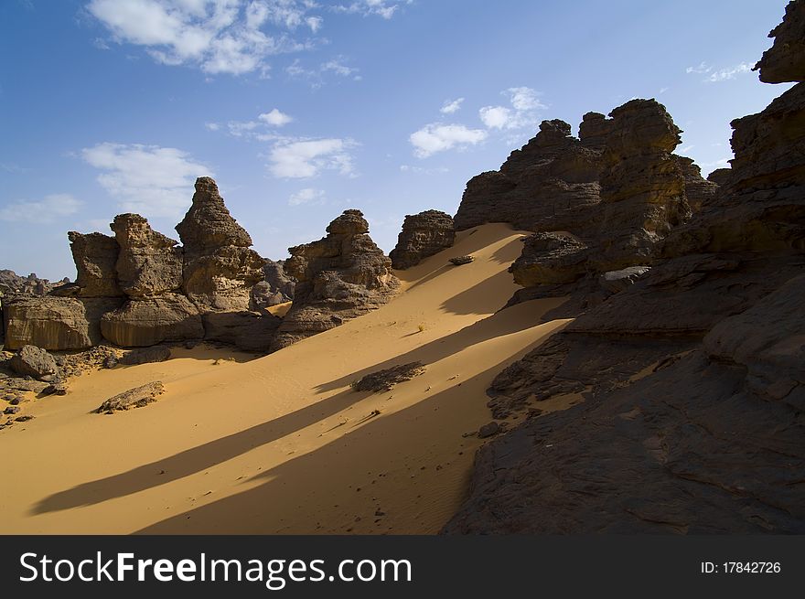 Rocks in the desert of Libya. Rocks in the desert of Libya