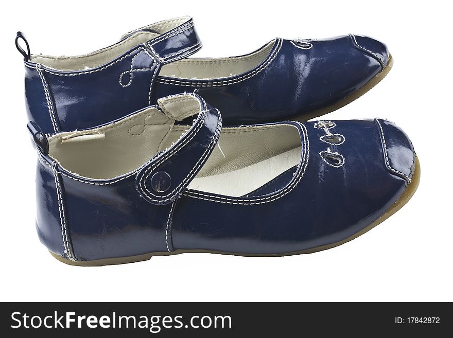 Toddler girl's blue dress shoes. Toddler girl's blue dress shoes