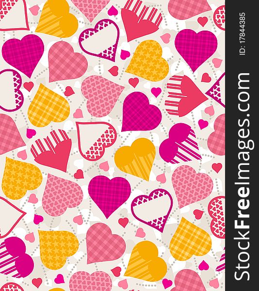 Valentines background with color hearts, illustration. Valentines background with color hearts, illustration