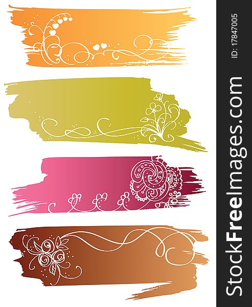 Floral colorful banners