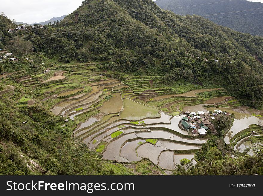 Overlooking the famous rice Terraces in Bataad North Luzon Philippines. Overlooking the famous rice Terraces in Bataad North Luzon Philippines