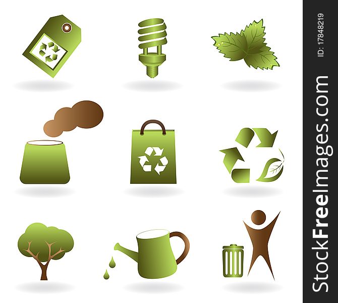 Eco and environment icon set