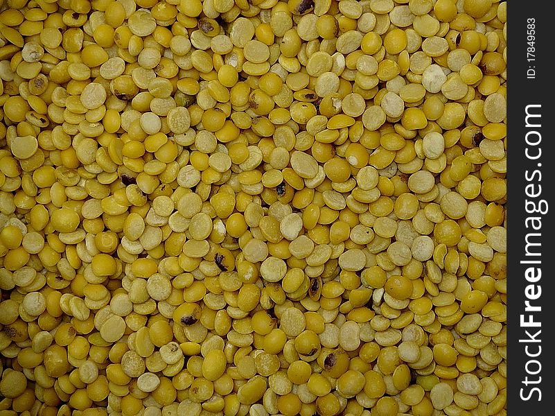 Yellow pulses that goes into dal fry preparation.