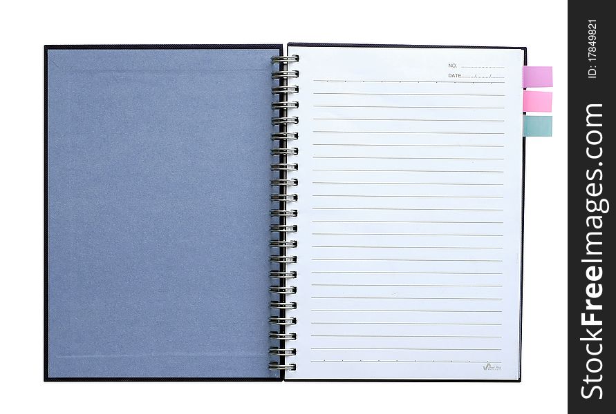 Blank notebook on white background. Blank notebook on white background