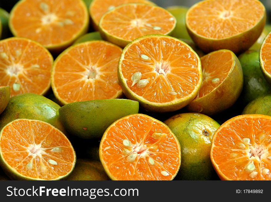 Orange sliced prepare for orange  juice