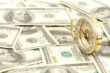 Dollars And Compass. Stock Photos Dollars And Compass. Stock Photos