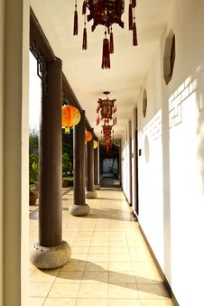 Chinese Corridor In The Building Royalty Free Stock Photo Chinese Corridor In The Building Royalty Free Stock Photo