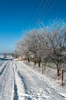 Silent Russian Village In The Winter Royalty Free Stock Images Silent Russian Village In The Winter Royalty Free Stock Images
