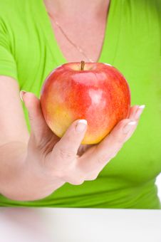 Apple In Hand Stock Photo Apple In Hand Stock Photo