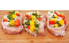 Raw Pork Chop With Vegetables Stock Images Raw Pork Chop With Vegetables Stock Images