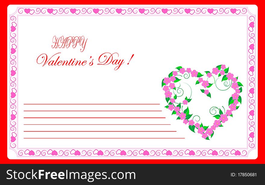 Valentine S Day Card. Vector.