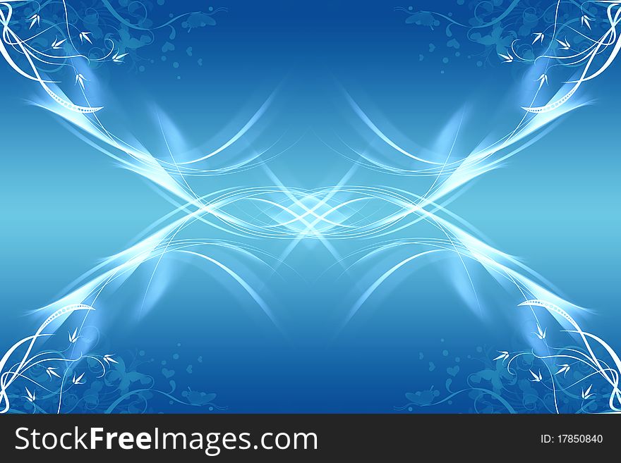 Beautiful abstract floral background of blue. Beautiful abstract floral background of blue