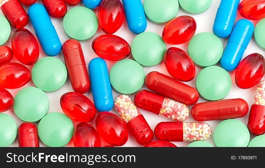 Colorful tablets with capsules