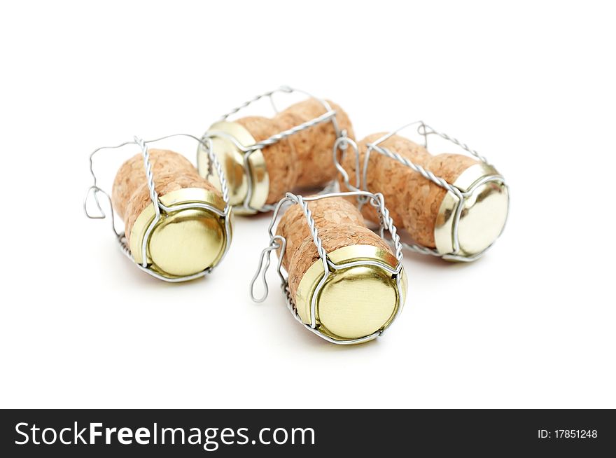 Champagne cork isolated on a white background