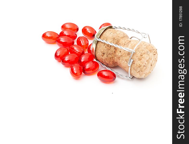 Champagne cork isolated on a white background