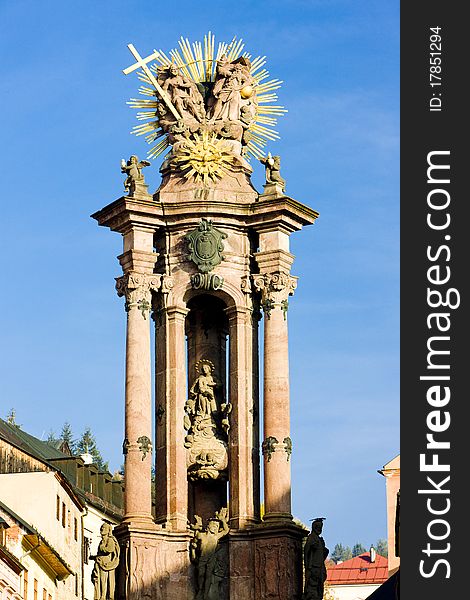 Baroque column of Saint Trinity, Saint Trinity Square, Banska Stiavnica, Slovakia. Baroque column of Saint Trinity, Saint Trinity Square, Banska Stiavnica, Slovakia