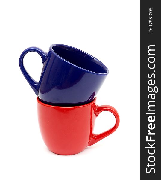 Color cups on a white background. With sample text