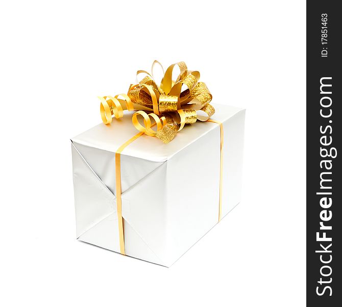 White Gift With Gold Bow