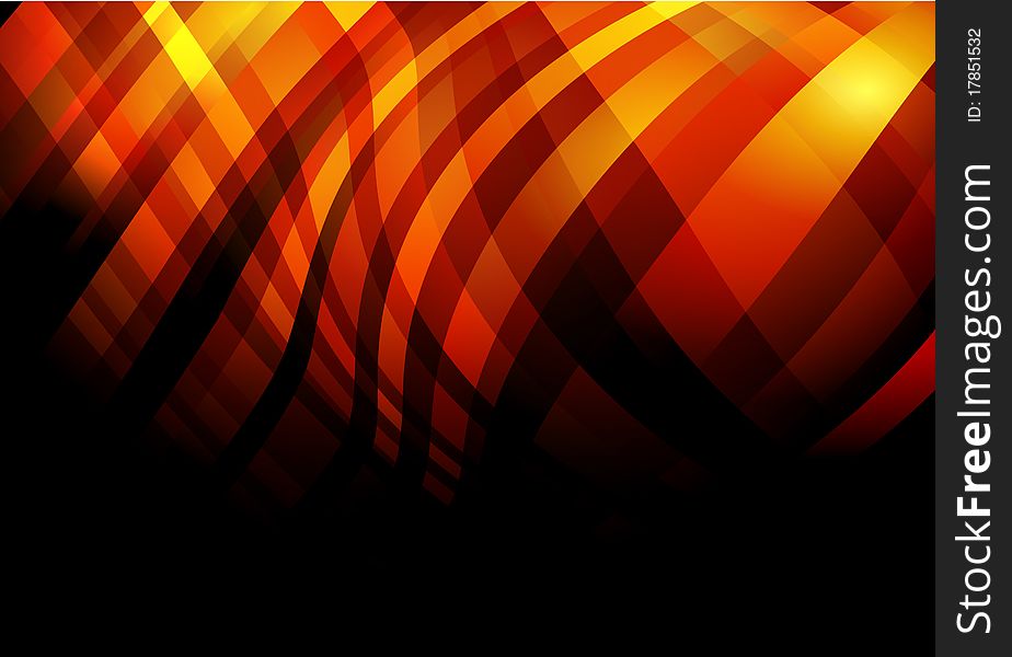 Abstract background with gold and red wavy stripes. Abstract background with gold and red wavy stripes