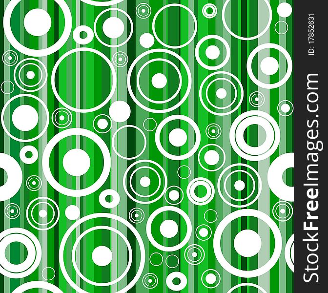 Seamless green background with circles. Vector illustration