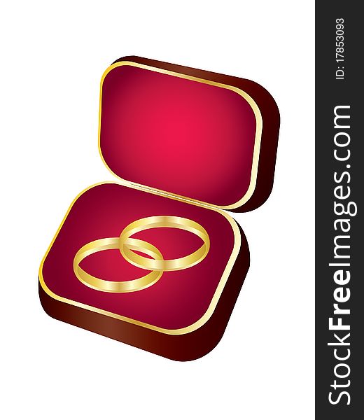 Two wedding rings in the red box. Two wedding rings in the red box.