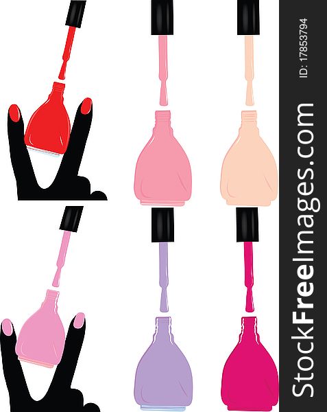 Hand with manicure set illustration. Hand with manicure set illustration