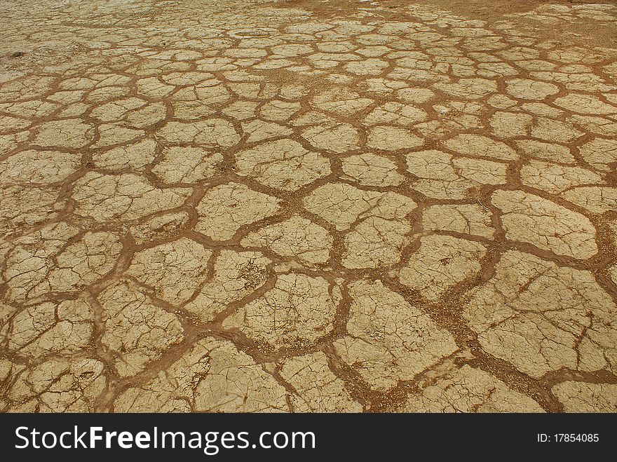 Arid sunbaked soil in Namib desert. Arid sunbaked soil in Namib desert