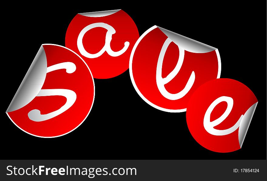 Illustration with red stickers for sale