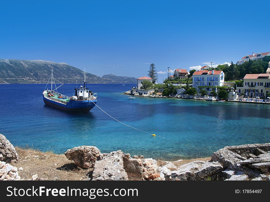 Greek fishing village Fiskardo on Cephalonia island